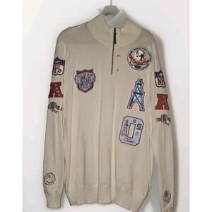 RARE Houston Oilers NFL Lot Emblem Patch & Pins Sweatshirt Men's XL